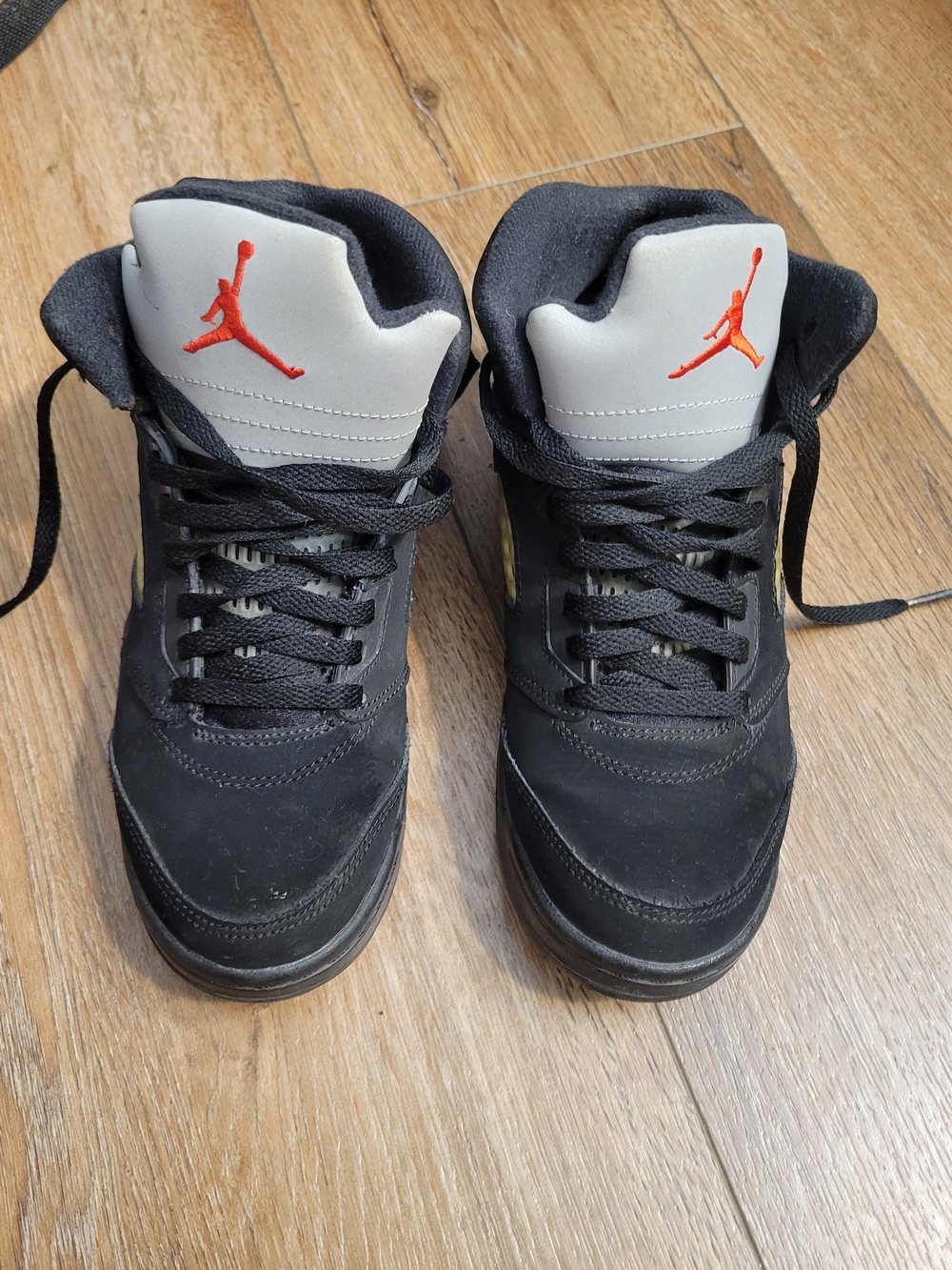 Jordan s Black/Gray High-Top Sneakers with Red Jumpman